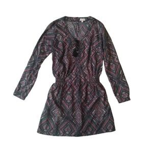 Pixley Stitch Fix Black and Red Lace Up Tassels Long Sleeve Dress Women's Medium